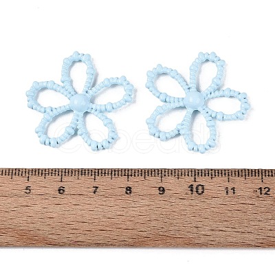 Spray Painted Alloy Flower Multi-Strand Links PALLOY-Q464-01E-1