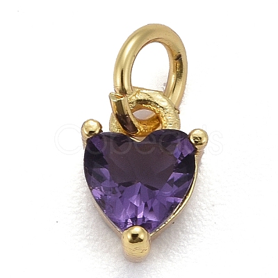 Brass Micro Pave Cubic Zirconia Charms X-KK-P192-08-G03-1