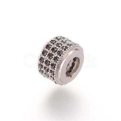 Brass Micro Pave Cubic Zirconia Beads ZIRC-S053-YS013B-4-1