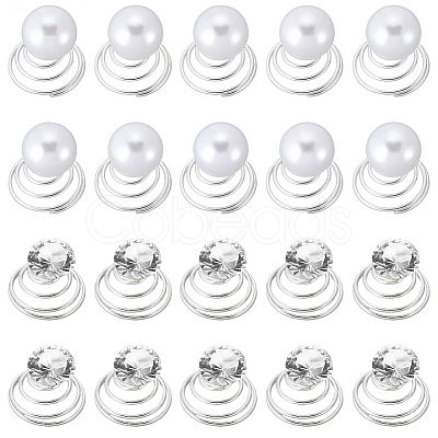 40Pcs 2 Styles Spiral Hair Pin Coil Iron Hair Accessories OHAR-SP0001-10A-1