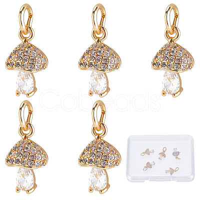 Brass Micro Pave Cubic Zirconia Charms KK-BBC0003-20-1