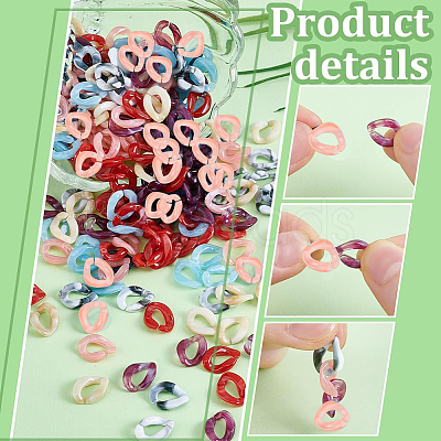 420Pcs 7 Colors Acrylic Linking Ring OACR-PH0001-92-1