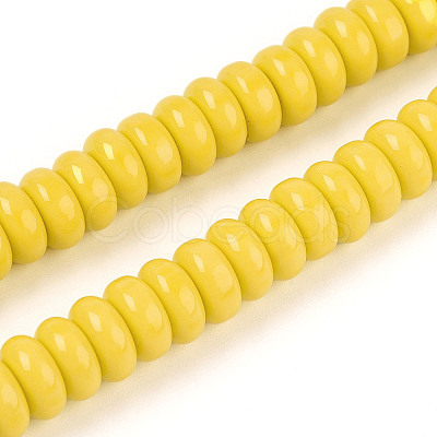 Opaque Solid Color Glass Beads Strands GLAA-ZX008-8mm-18K-1