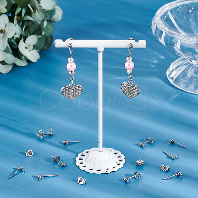 100Pcs 304 Stainless Steel Ball Post Stud Earring Findings STAS-UN0056-35-1