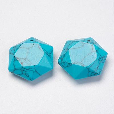 Synthetic Turquoise Pendants G-P264-05-1