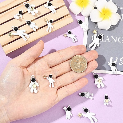 6Pcs 6 Styles Spray Painted Alloy Pendants FIND-YW0010-65-1