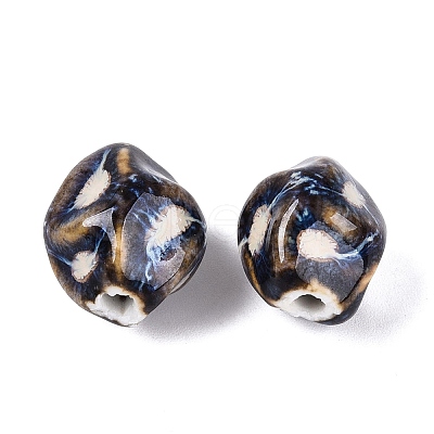 Vintage Handmade Porcelain Wrinkle Beads PORC-Q006-09J-1