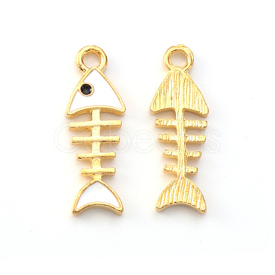 Light Gold Plated Alloy Enamel Pendants ENAM-R136-14A-1