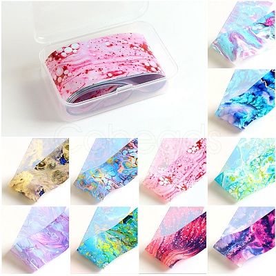 10 Style Transfer Foil Nail Art Stickers MRMJ-F012-04L-1