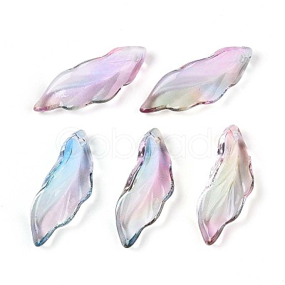 Baking Paint Transparent Glass Pendants DGLA-N014-02E-1