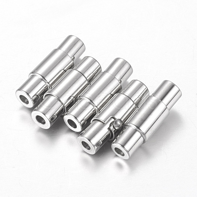 Tarnish Resistant 304 Stainless Steel Locking Tube Magnetic Clasps X-STAS-H019-1