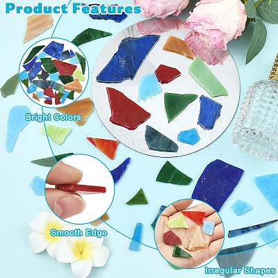 200G 2 Colors Multi-color Glass Mosaic Tiles MOSA-YW0001-01-1