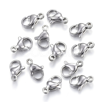 Non-Tarnish 304 Stainless Steel Lobster Claw Clasps X-STAS-F182-01P-D-1