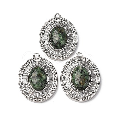 Natural African Turquoise(Jasper) Oval Pendants STAS-L080-010P-04-1