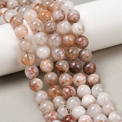 Natural Black Gold Rutilated Quartz Beads Strands G-P596-10mm-02-1