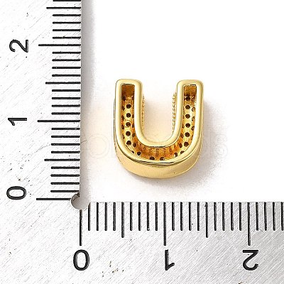 Brass Micro Pave Clear Cubic Zirconia Charms ZIRC-C009-01G-U-1