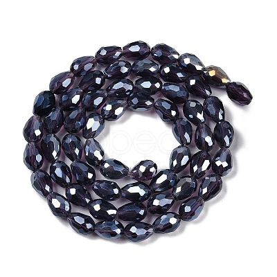 Transparent Electroplate Glass Beads Strands LS-EGLA-N013-T8mm-B06-1