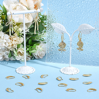 10 Pairs Brass Earring Hooks KK-BBC0027-77B-1