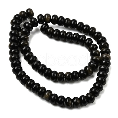 Natural Golden Sheen Obsidian Beads Strands G-A280-A15-02-1