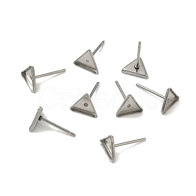 Tarnish Resistant Earring Cabochon Settings 304 Stainless Steel Ear Studs Blank Settings STAS-Q170-11-1