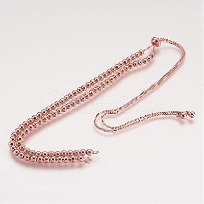 Brass Bead Chain Necklace Making NJEW-F151-01RG-1