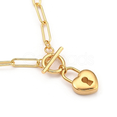 Heart Lock Pendant Necklaces NJEW-JN02971-1
