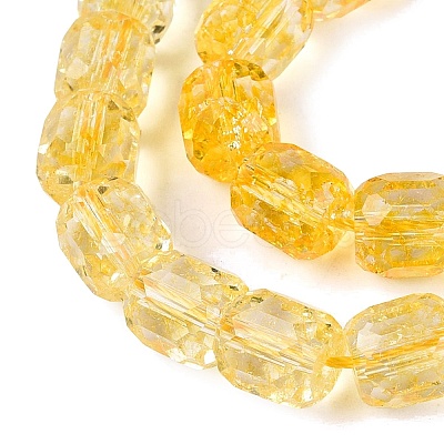 Transparent Crackle Glass Beads Strands GLAA-Q108-04A-11-1