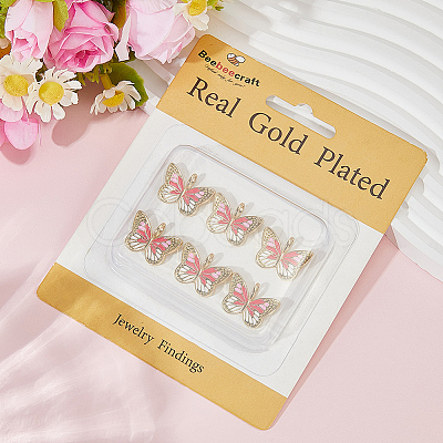 6Pcs Brass Enamel Pendants KK-BBC0021-65B-1