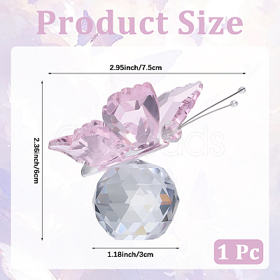 1Pc Glass Crytsal Butterfly Display Decorations LAMP-CN0001-01C-1