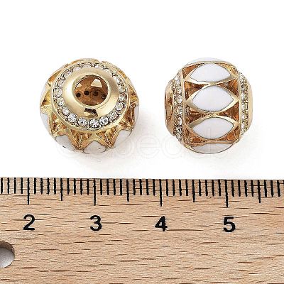 Golden Plated Alloy Enamel European Beads FIND-E046-10G-02-1