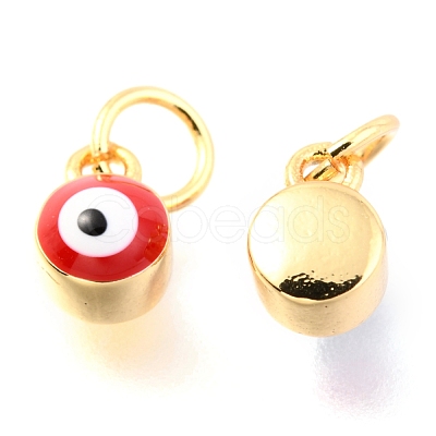 Brass Enamel Pendants KK-Y001-02B-04G-1