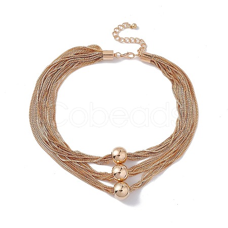 Brass Box Chains Multi-strand Necklaces NJEW-C040-01C-1