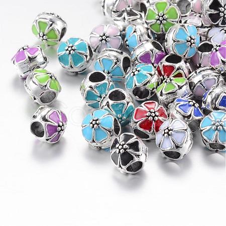 Alloy Enamel European Beads MPDL-T001-02M-1