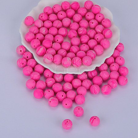 Round Silicone Focal Beads SI-JX0046A-124-1