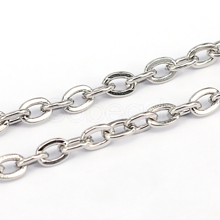 Non-Tarnish 3.28 Feet 201 Stainless Steel Cable Chains X-CHS-L001-57-1mm-1