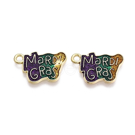 Carnival/Mardi Gras Theme Alloy Enamel & Glitter Powder Pendants ENAM-T020-53I-RS-1