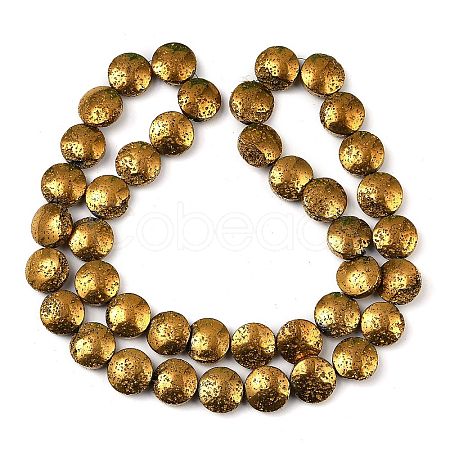 Electroplated Natural Lava Rock Beads Strands G-K388-01D-1