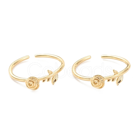 Adjustable Brass Cuff Rings RJEW-J074-07G-1