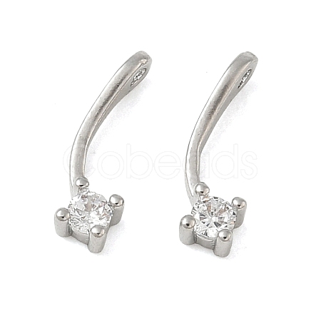 Brass Pave Clear Cubic Zirconia Charms CU-CBA9FFD-11P-02-1