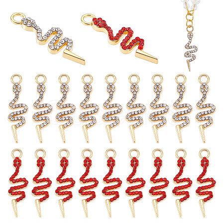 20Pcs 2 Styles Alloy Rhinestone Pendants FIND-NB0006-29-1
