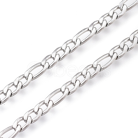 Tarnish Resistant 304 Stainless Steel Figaro Chain CHS-M003-12P-C-1