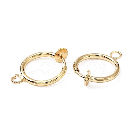 Brass Clip-on Earring Findings LS-FIND-WH0044-27LG-1