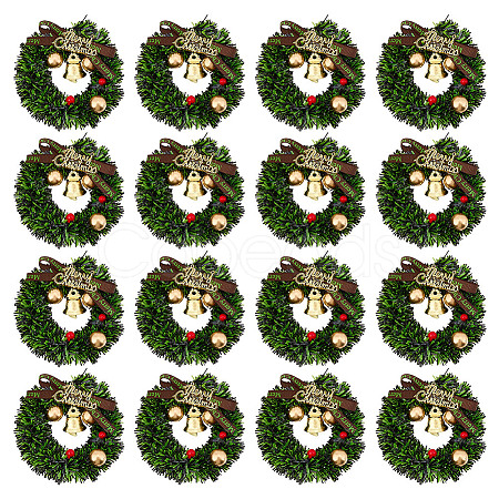 Plastic Mini Christmas Wreath DJEW-WH0042-96-1
