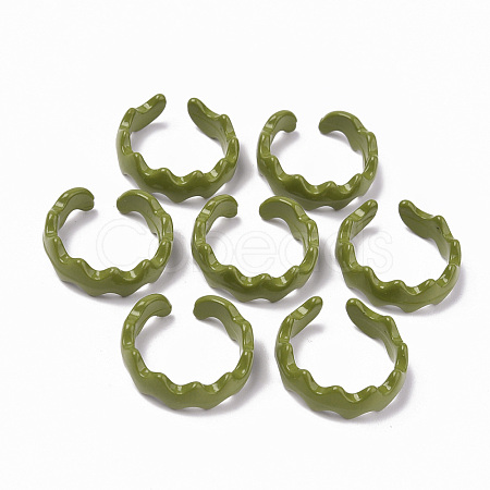 Spray Painted Alloy Cuff Rings RJEW-T011-16-RS-1