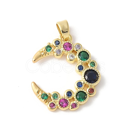 Brass Micro Pave Cubic Zirconia Pendants KK-K403-02G-01-1
