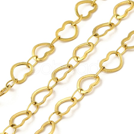 Ion Plating(IP) 304 Stainless Steel Heart Link Chains CHS-C013-04G-1