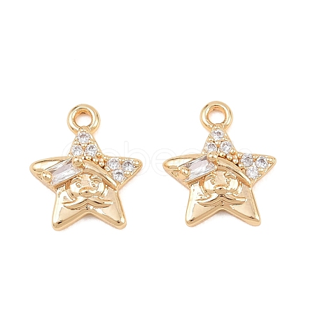 Brass Micro Pave Cubic Zirconia Pendants KK-L261-16G-02-1