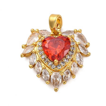 Brass Micro Pave Cubic Zirconia Pendants KK-V009-26G-02-1