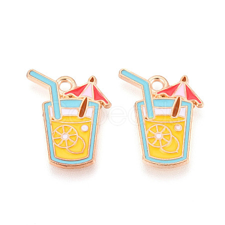 Beach Theme Alloy Enamel Pendants X-ENAM-T022-33F-1