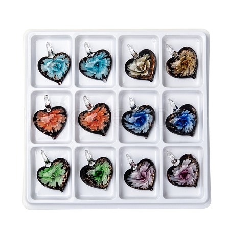 Handmade Gold Sand Lampwork Pendants LAMP-S059-6-B-1